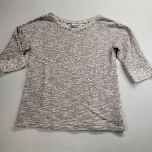Columbia Sweater Womens Medium Gray Heather‎ Knit 3/4 Sleeve Top Comfy Beach - Picture 1 of 12